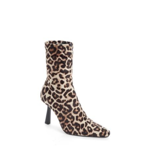 Steve Madden Vatay high heel Leopard zip boot Velvet Stretch Animal FALL NEW HOT - Picture 2 of 9